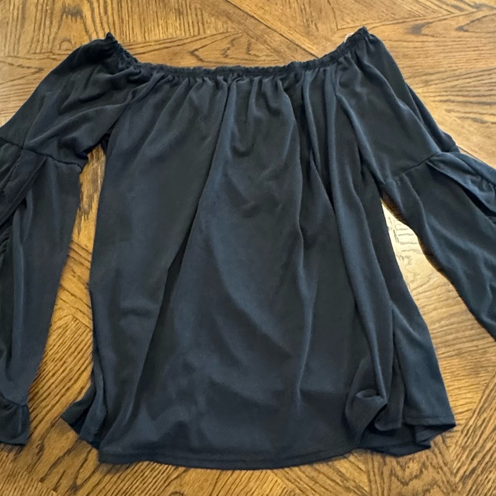 Daytrip Black Off-the-Shoulder 3/4 Sleeve Blouse